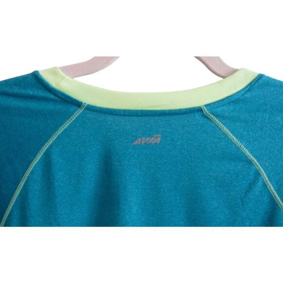 New Avia Estilo Turquoise Blue Long Sleeve Thumbholes Athletic Pullover Top S - Picture 5 of 6